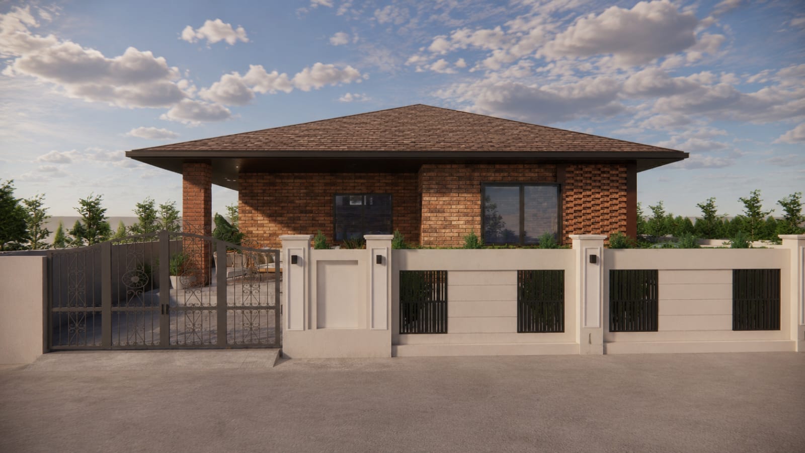 Front boundary and gate
